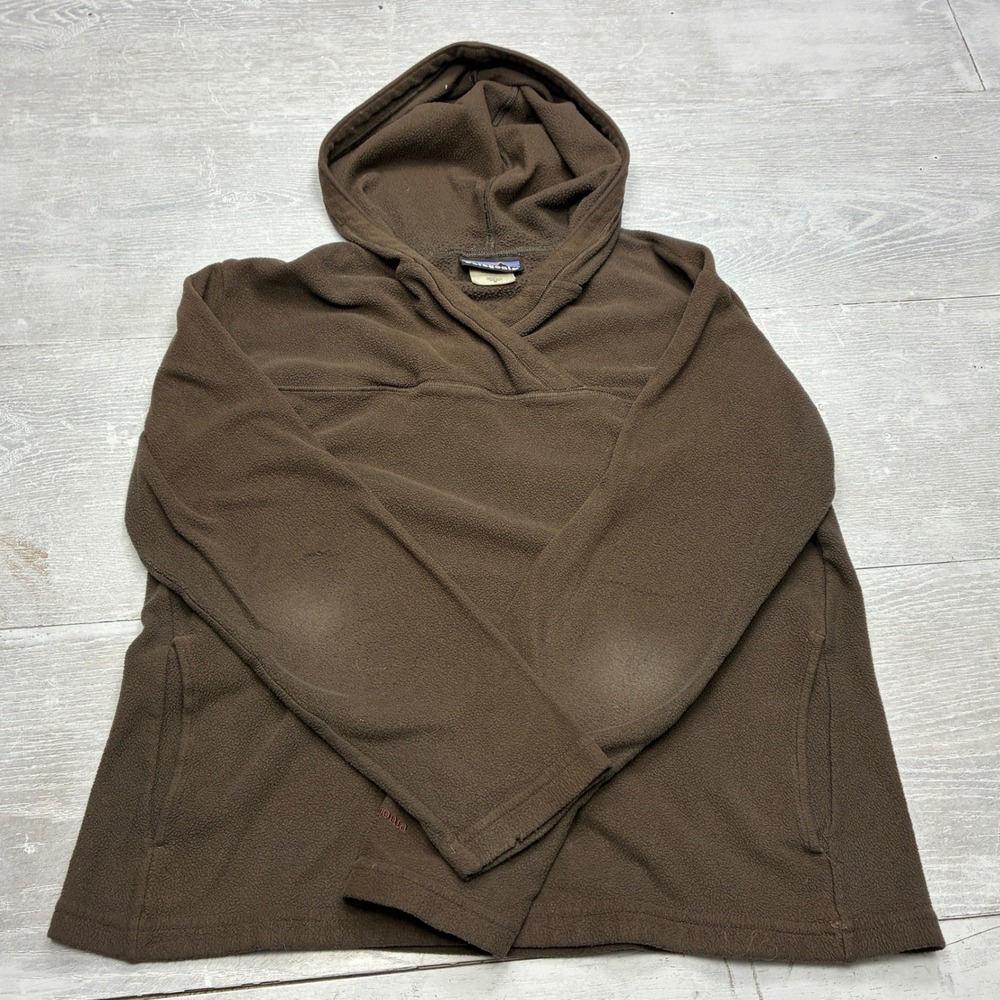 Patagonia Synchilla Fleece Hoodie Womens M Brown Pullover Made in USA Vintage